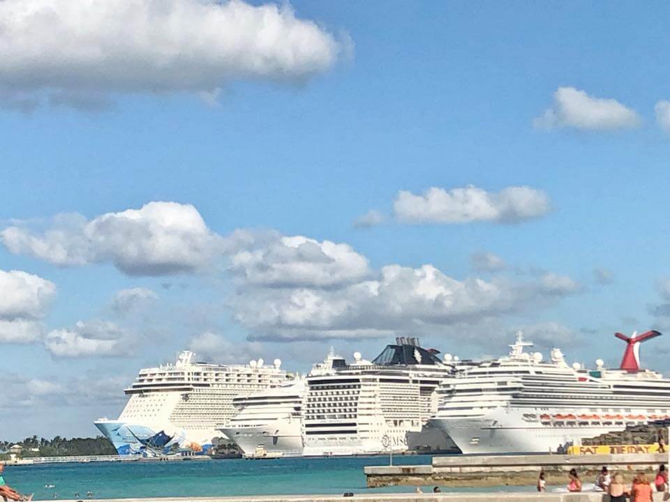 Cruise ships In Port At Nassau Bahamas