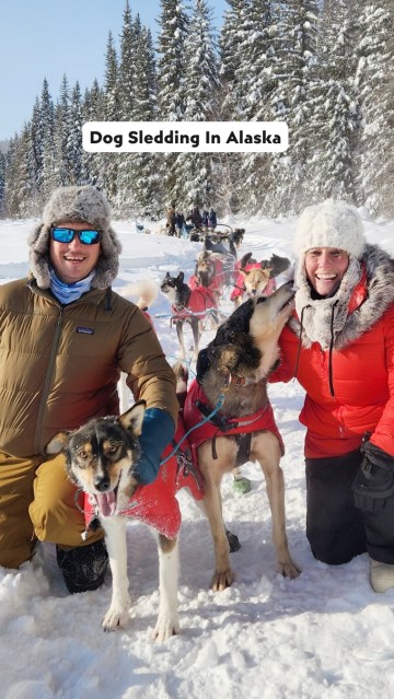👇 ALL THE DETAILS + HOW TO BOOK ❄️🐕
If dog sledding is on your Alaska bucket list, this is the place to do it.
We booked with @themushingcoop in Fairbanks, Alaska and it ended up being one of the most memorable things we’ve ever done here. The co-op is run by local mushers, so you’re not just going for a ride—you actually learn about the sport, the dogs, and the history of mushing in Alaska.
We went in early March, and because it’s Fairbanks… it was still very winter. Temps that day hovered around -27°F 🥶 but the co-op provides everything you need to stay warm on the trail—including parkas, snow pants, mittens, hats, boots, and even the iconic Alaskan bunny boots built for extreme cold.
Our musher Jeremy and his dog team were incredible. Along the trail he shared stories about dog mushing in Alaska, how the dogs are trained, and the history of the sport. Some of the dogs on the team have even run the Iditarod, which made the whole experience feel even more special while you’re actually riding behind them.
Here’s what to know if you want to book this yourself:
❄️ Winter (Dec–March): Traditional dog sledding on snow. You’ll meet the huskies, ride in a cushioned sled pulled by a team of Alaskan huskies along snowy trails outside Fairbanks, and warm up afterward in a cozy yurt.
🍂 Fall (Sept–Nov): The dogs pull wheeled carts or UTVs instead of sleds, so you can still experience mushing before the snow arrives. Some evening tours even combine the ride with chances to watch for the Northern Lights.
☀️ Summer: You can visit the kennel for mushing demonstrations, meet the dogs, and learn how training works during the off-season.
So yes — you really can experience dog mushing in multiple seasons, even if you’re not visiting in peak winter.
If this is on your bucket list, comment “MUSH” and We’ll send you the link to book 🐕❄️
Highly recommend adding this to your Fairbanks itinerary. It’s adventurous, educational, and one of those experiences that makes Alaska feel truly wild.
#AlaskaTravel #DogSledding #AdventureTravel #BucketListTravel #FairbanksAlaska